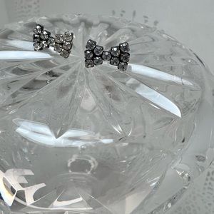 Rhinestone Bow-Tie Earrings